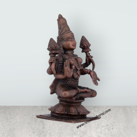 Laxmi Devi Statue – 5 x 3 Inches Copper Idol - Retail Maharaj