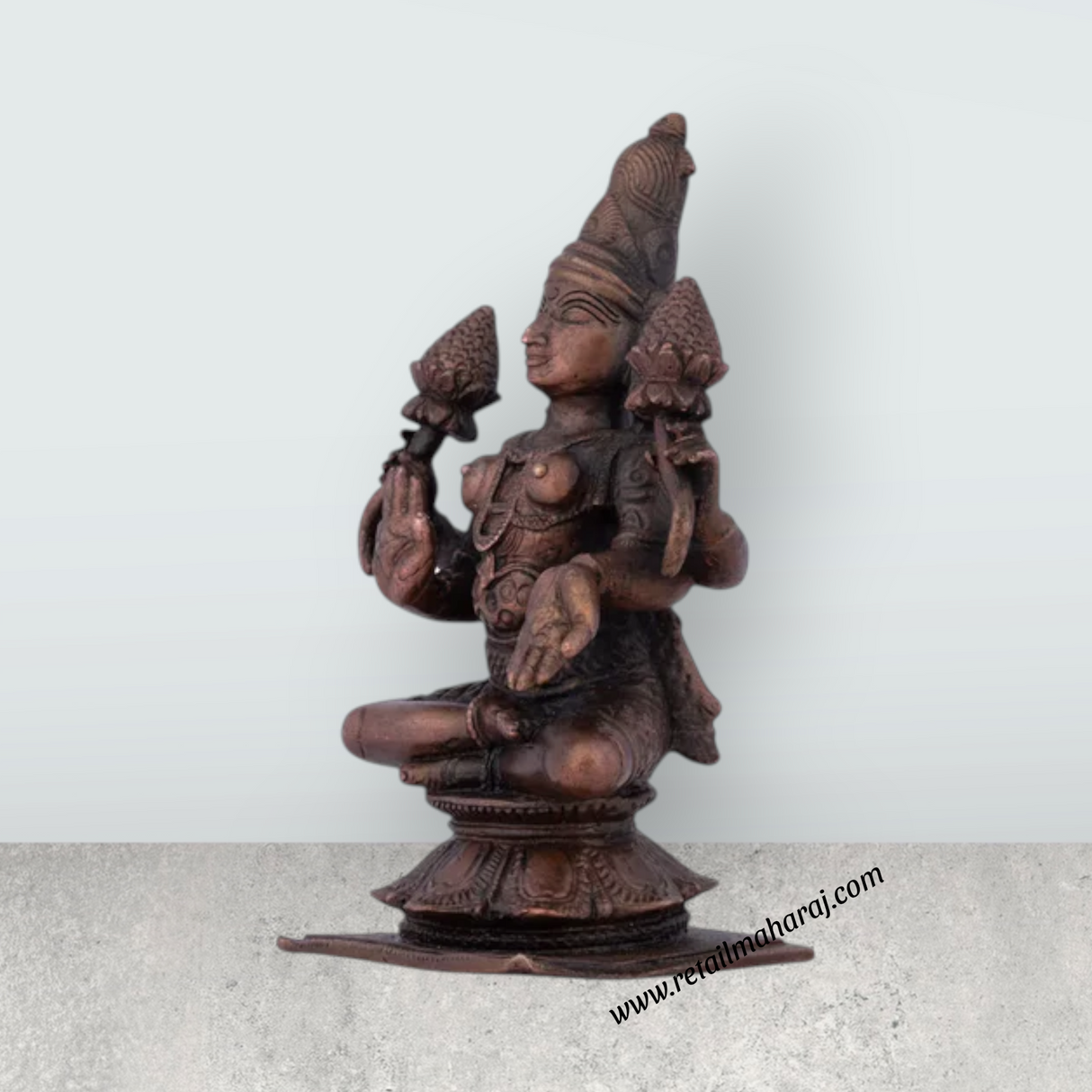 Laxmi Devi Statue – 5 x 3 Inches Copper Idol - Retail Maharaj