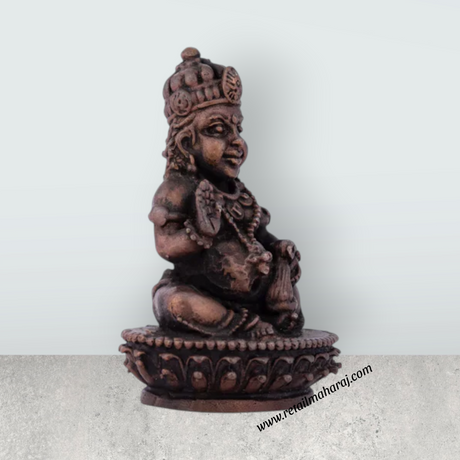 Kubera Statue – 3 x 2.5 Inches Copper Idol Kuberan Idol for Pooja - Retail Maharaj