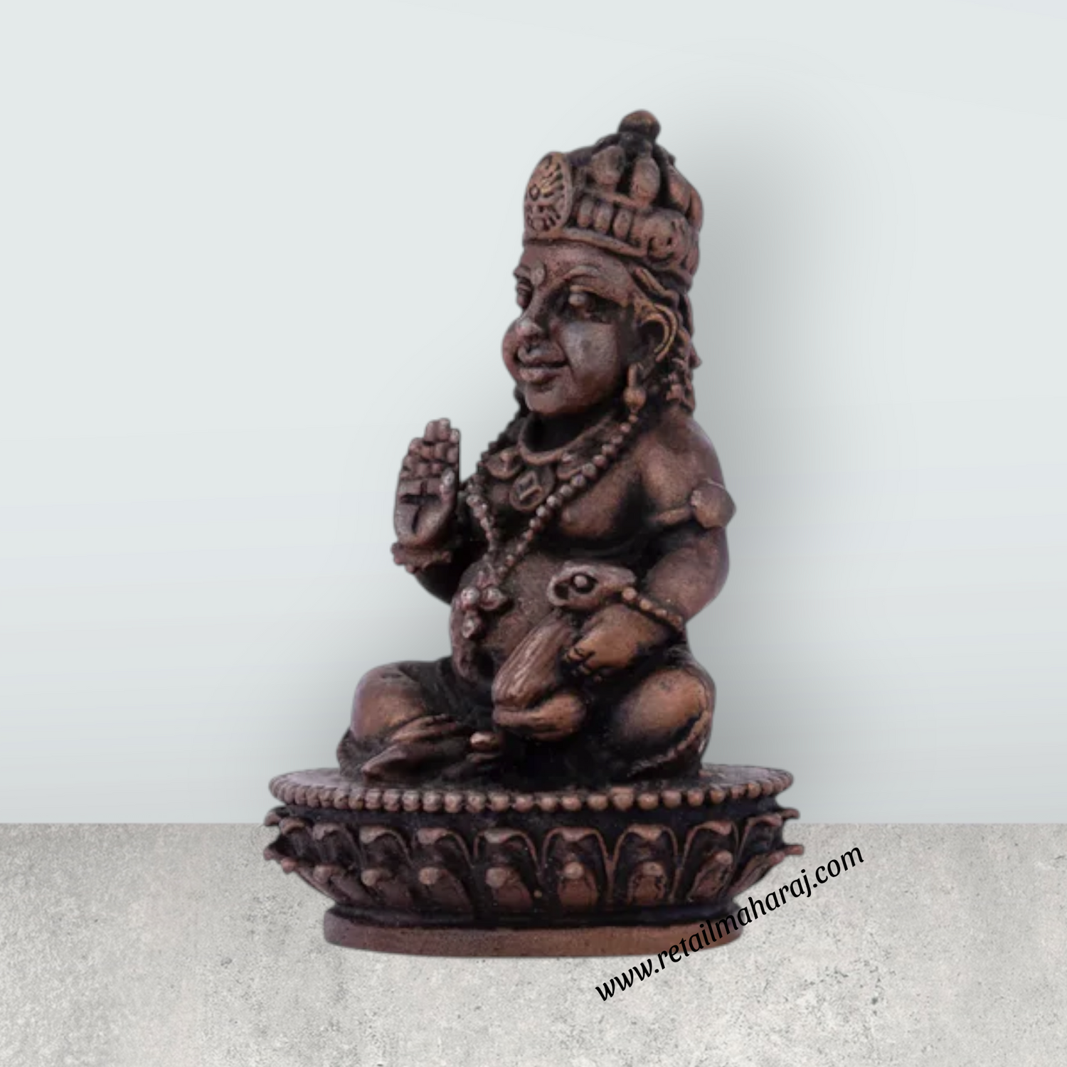 Kubera Statue – 3 x 2.5 Inches Copper Idol Kuberan Idol for Pooja - Retail Maharaj