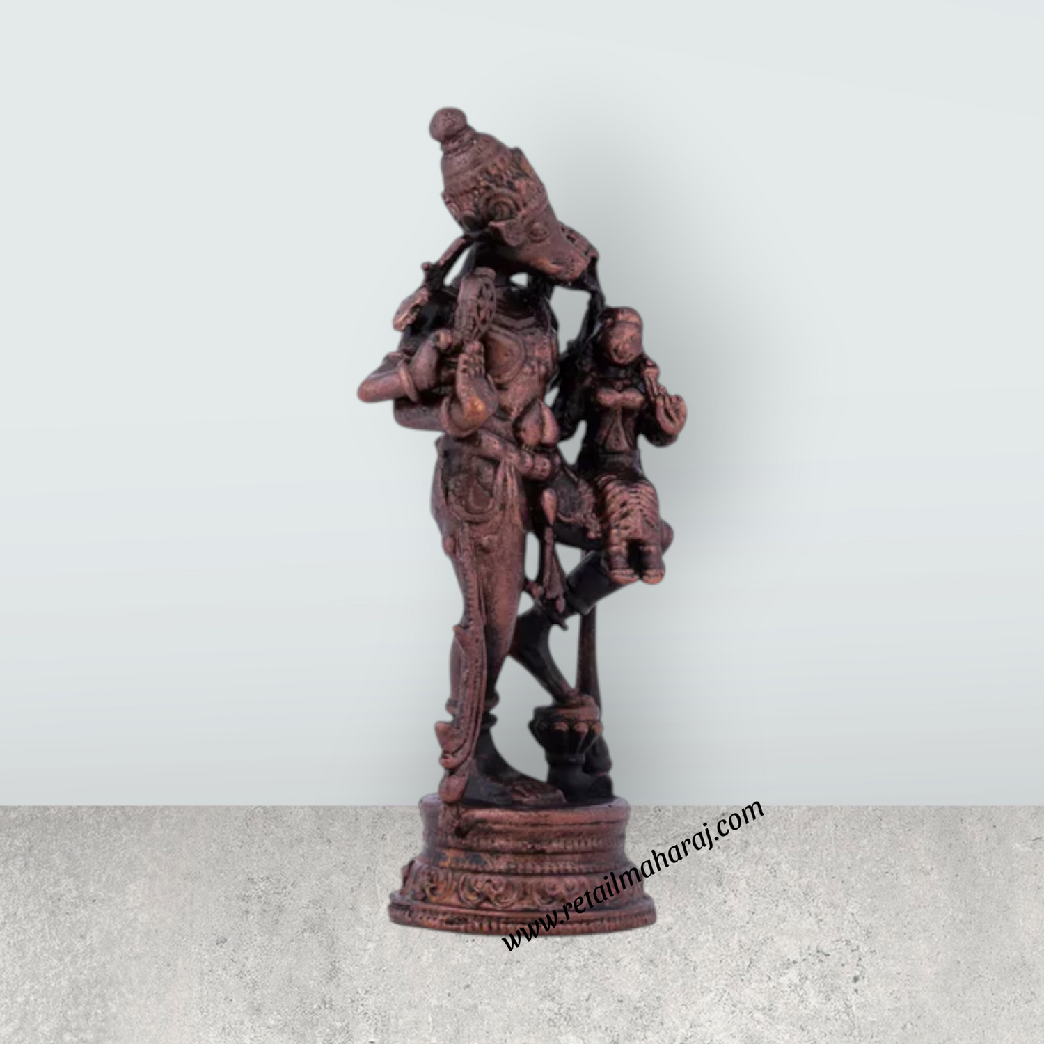 Varaha Lakshmi - 7.5 x 3.25 Inches | Copper Idol/ Standing Lakshmi Varahar Idol for Pooja/ 70 Gms Approx - Retail Maharaj