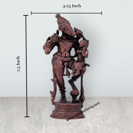 Varaha Lakshmi - 7.5 x 3.25 Inches | Copper Idol/ Standing Lakshmi Varahar Idol for Pooja/ 70 Gms Approx - Retail Maharaj