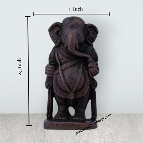 Ganesh Murti – 2.5 x 1 Inches Copper Idol Standing Ganesh for Pooja - Retail Maharaj