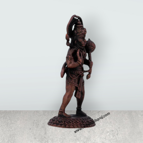 Anjaneya Statue - 2.5 x 1.5 Inches | Standing Hanuman Statue/ Copper Idol / Hanuman Murti for Pooja/ 65 Gms Approx - Retail Maharaj