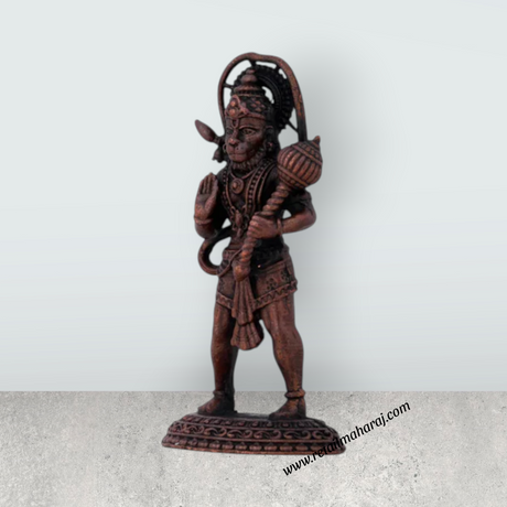 Anjaneya Statue - 2.5 x 1.5 Inches | Standing Hanuman Statue/ Copper Idol / Hanuman Murti for Pooja/ 65 Gms Approx - Retail Maharaj