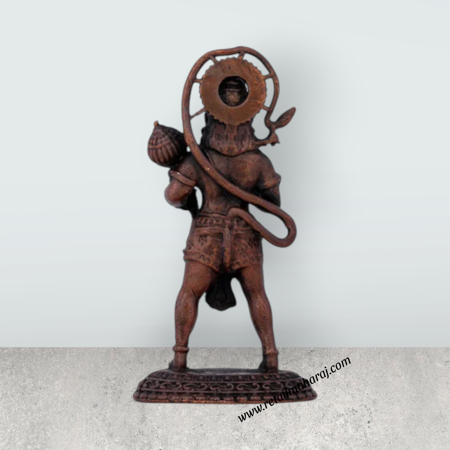 Anjaneya Statue - 2.5 x 1.5 Inches | Standing Hanuman Statue/ Copper Idol / Hanuman Murti for Pooja/ 65 Gms Approx - Retail Maharaj