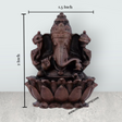 Ganesh Murti – 2.5 x 1.5 Inches Copper Idol Ganesh Statue Sitting on Lotus for Pooja - Retail Maharaj