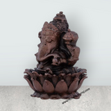 Ganesh Murti – 2.5 x 1.5 Inches Copper Idol Ganesh Statue Sitting on Lotus for Pooja - Retail Maharaj