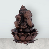 Ganesh Murti – 2.5 x 1.5 Inches Copper Idol Ganesh Statue Sitting on Lotus for Pooja - Retail Maharaj