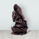 Ganesh Murti – 2 x 1.25 Inches Copper Idol Ganesh Statue Sitting on Lotus for Pooja - Retail Maharaj