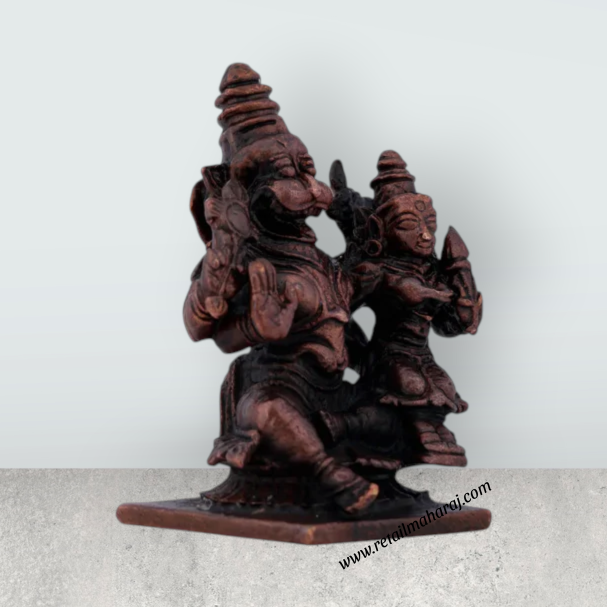 Lakshmi Narasimha Swamy Statue – 2 x 1.5 Inches Copper Idol Lakshmi Narasimha Murti for Pooja - Retail Maharaj