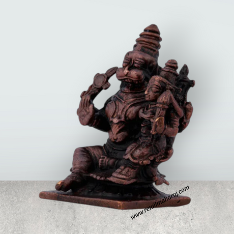 Lakshmi Narasimha Swamy Statue – 2 x 1.5 Inches Copper Idol Lakshmi Narasimha Murti for Pooja - Retail Maharaj
