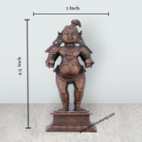 Krishnan Statue – 4.5 x 2 Inches Copper Idol Krishna Statue Standing with Laddu Idol for Pooja - Retail Maharaj