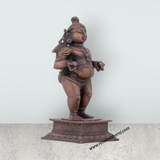 Krishnan Statue – 4.5 x 2 Inches Copper Idol Krishna Statue Standing with Laddu Idol for Pooja - Retail Maharaj