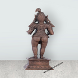 Krishnan Statue – 4.5 x 2 Inches Copper Idol Krishna Statue Standing with Laddu Idol for Pooja - Retail Maharaj