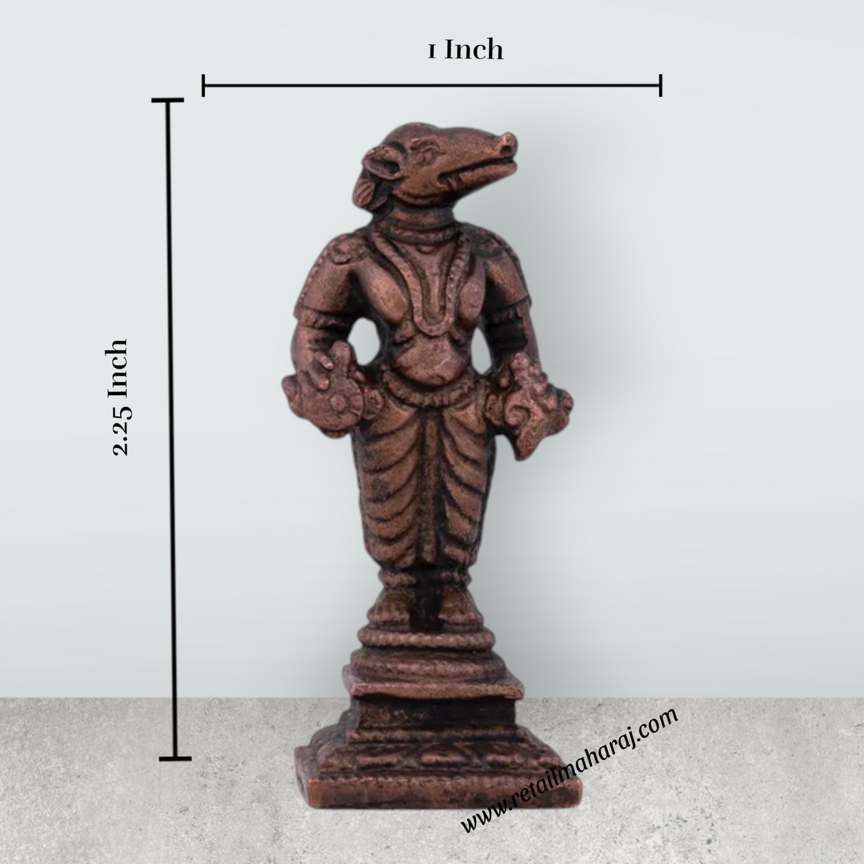 Varaha Idol – 2.25 x 1 Inches Copper Idol Varahar Idol for Pooja - Retail Maharaj