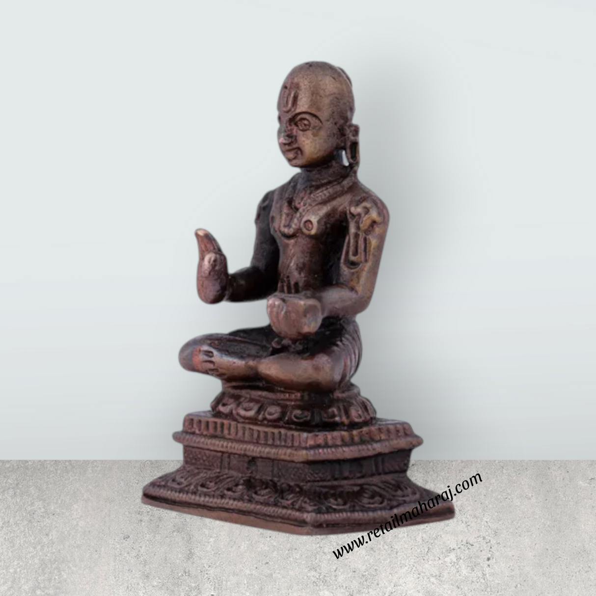 Desikar Statue - 2.5 x 1.5 Inches | Copper Statue/ Desikar Idol for Home/ 95 Gms Approx - Retail Maharaj