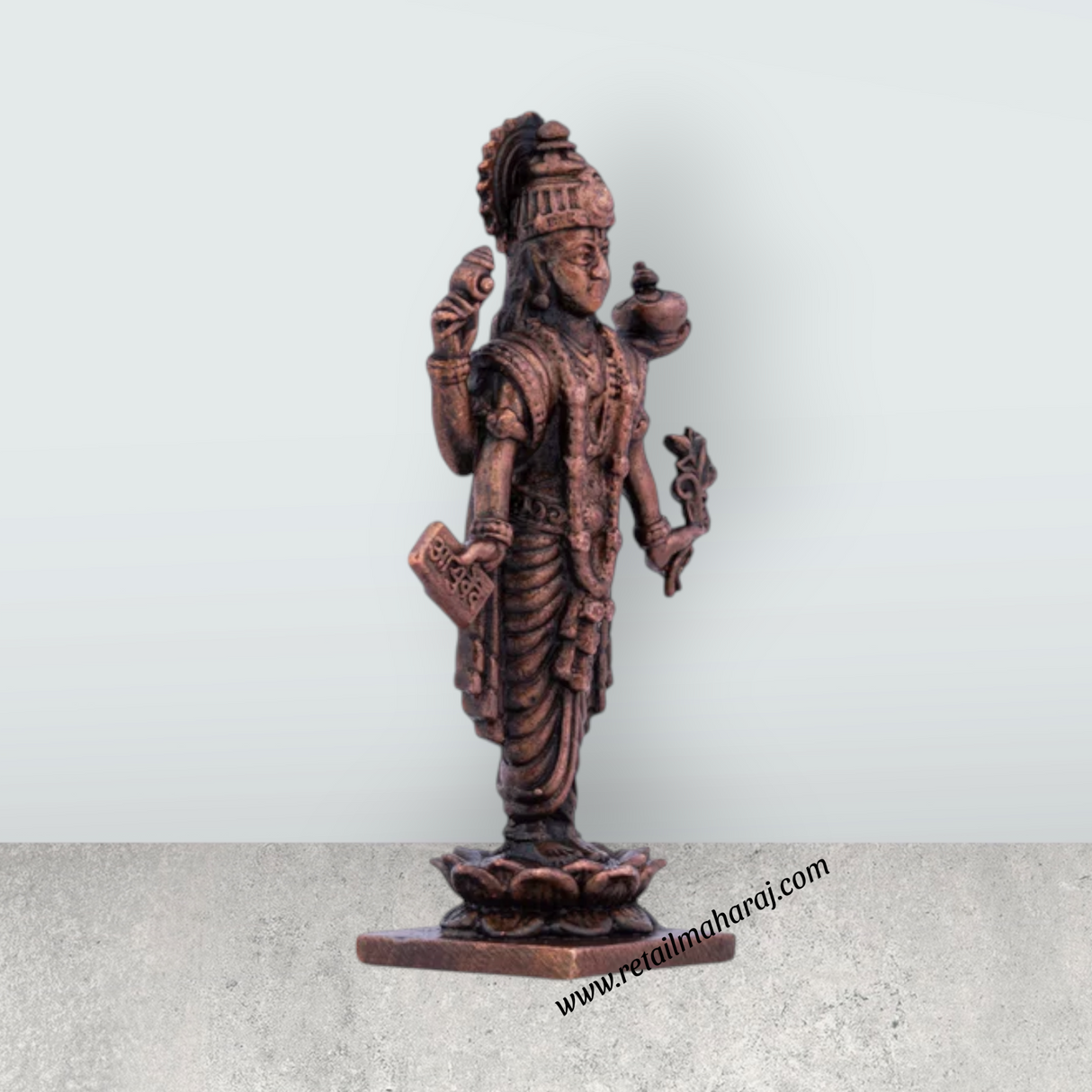 Dhanvantari Statue - 2.75 x 1.5 Inches | Copper Idol/ Dhanvantari Idol for Pooja/ 70 Gms Approx - Retail Maharaj