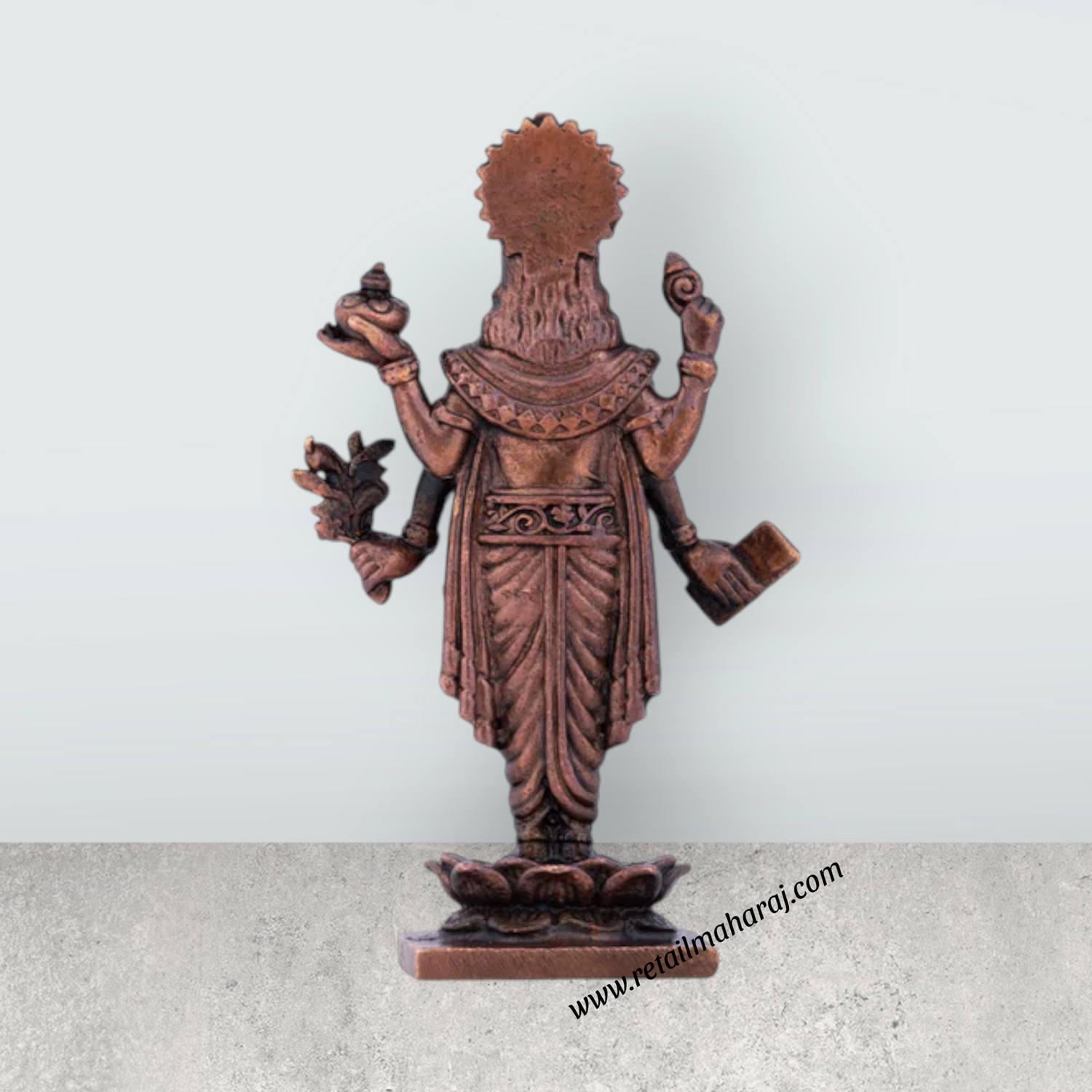 Dhanvantari Statue - 2.75 x 1.5 Inches | Copper Idol/ Dhanvantari Idol for Pooja/ 70 Gms Approx - Retail Maharaj
