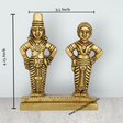 Vitthal Rukmini Murti Standing On Base - 4.25 x 3.5 Inches | Antique Brass Idol/ Vitthal Rakhumai Murti for Pooja - Retail Maharaj
