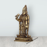 Meenakshi Amman Statue - 3.75 x 2 Inches | Antique Brass Idol/ Meenakshi Amman Idol for Pooja/ 220 Gms Approx - Retail Maharaj