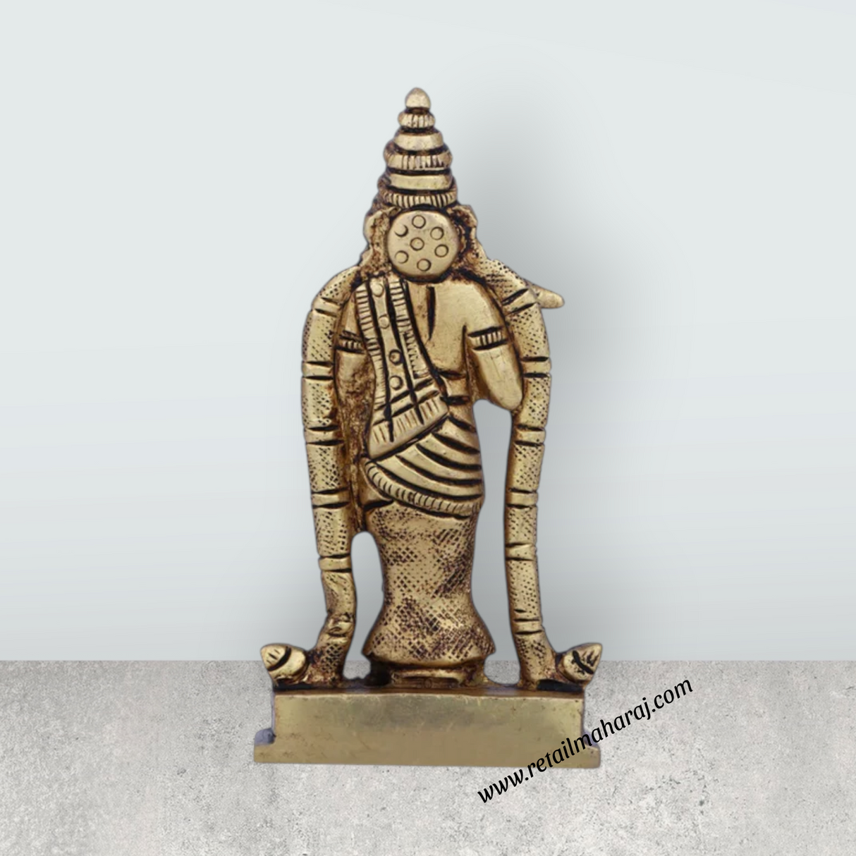 Meenakshi Amman Statue - 3.75 x 2 Inches | Antique Brass Idol/ Meenakshi Amman Idol for Pooja/ 220 Gms Approx - Retail Maharaj