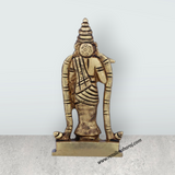 Meenakshi Amman Statue - 3.75 x 2 Inches | Antique Brass Idol/ Meenakshi Amman Idol for Pooja/ 220 Gms Approx - Retail Maharaj