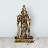 Meenakshi Amman Statue - 3.75 x 2 Inches | Antique Brass Idol/ Meenakshi Amman Idol for Pooja/ 220 Gms Approx - Retail Maharaj