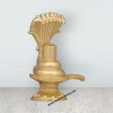 Sheshnag Shivling Statue – 2 x 1.5 Inches Copper Idol Gold Polish Shivling with Sheshnag for Pooja - Retail Maharaj