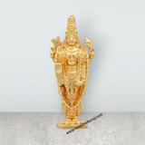 Balaji Murti - 2.5 x 1 Inches | Copper Idol/ Gold Polish Standing Balaji Statue for Pooja/ 35 Gms Approx - Retail Maharaj