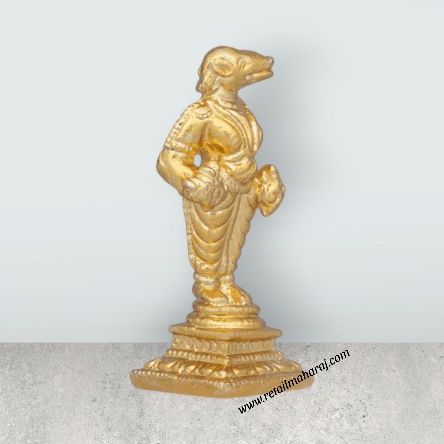 Varaha Idol – 2.5 x 1 Inches Copper Idol Gold Polish Varahar Idol for Pooja - Retail Maharaj