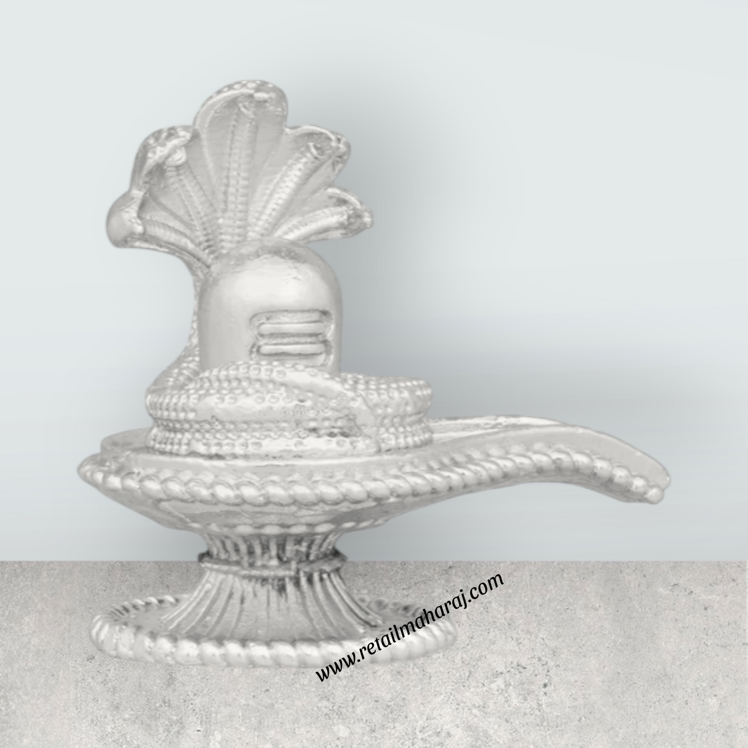 Sheshnag Shivling – 1.5 x 2 Inches Copper Idol Silver Polish Shivling with Sheshnag for Pooja - Retail Maharaj