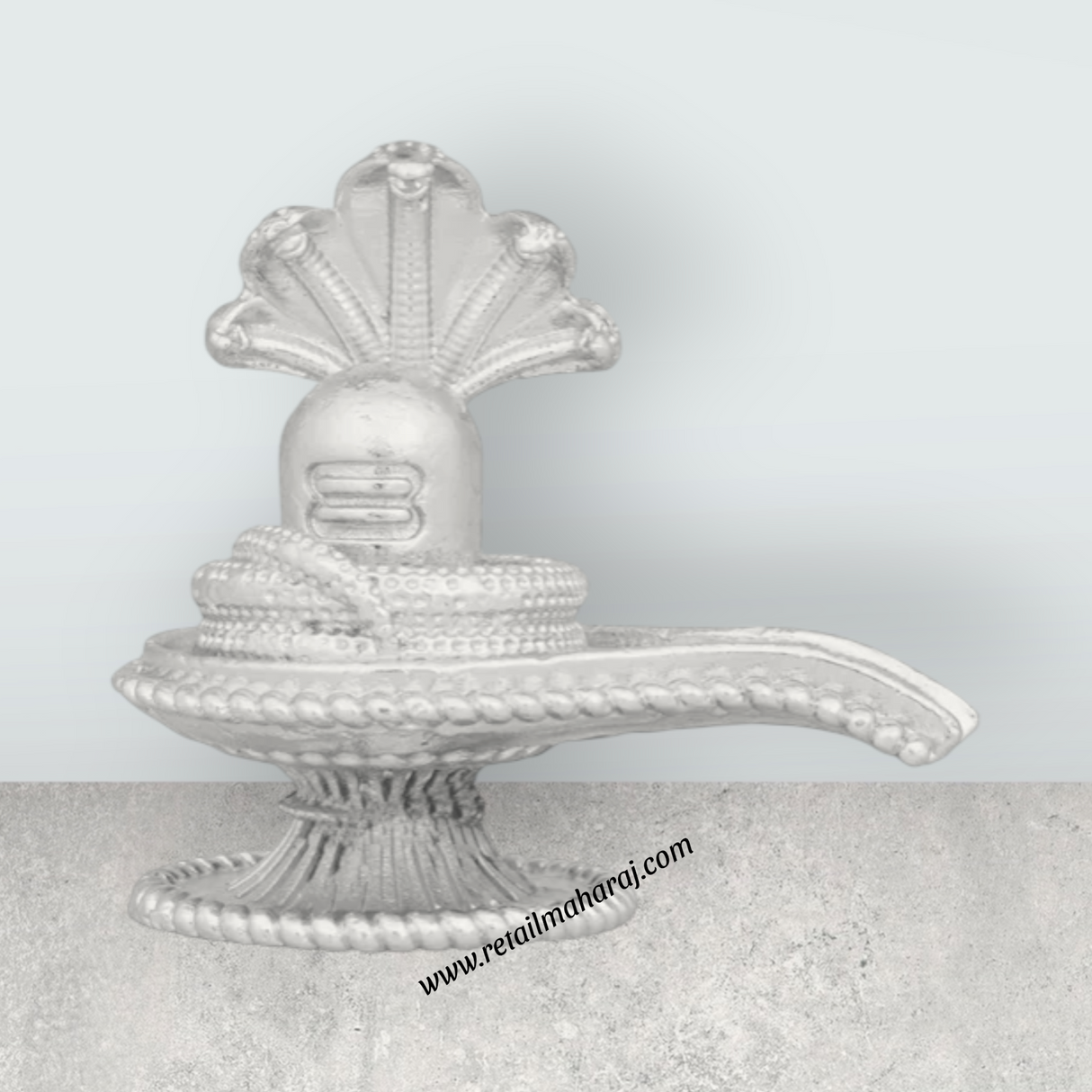 Sheshnag Shivling – 1.5 x 2 Inches Copper Idol Silver Polish Shivling with Sheshnag for Pooja - Retail Maharaj