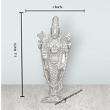 Balaji Murti - 2.5 x 1 Inches | Copper Idol/ Silver Polish Standing Balaji Statue for Pooja/ 35 Gms Approx - Retail Maharaj