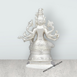 Varahi Idol with 8 Hands - 2 x 1 Inches | Copper Idol/ Silver Polish Varahi Statue for Pooja/ 35 Gms Approx - Retail Maharaj