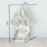 Varahi Idol with 8 Hands - 2 x 1 Inches | Copper Idol/ Silver Polish Varahi Statue for Pooja/ 35 Gms Approx - Retail Maharaj