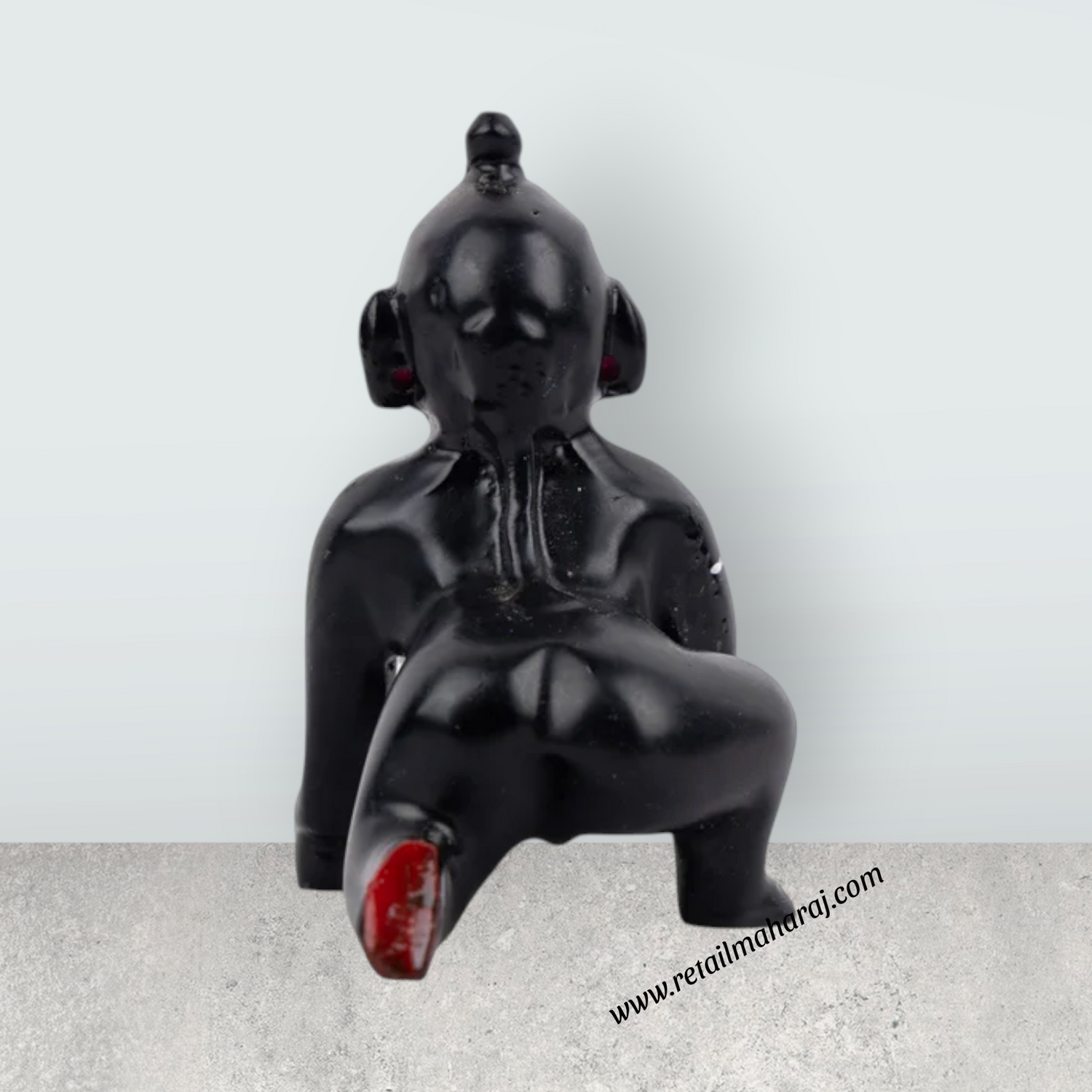 Crawling Krishna Murti - 3 x 2.75 Inches | Brass Idol/ Painted Krishna Statue/ Krishna Idol for Pooja - Retail Maharaj