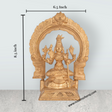 Kamakshi Sitting on Base with Arch Murti - 8.5 x 6.5 Inches | Panchaloha Idol / Kamatchi Amman Statue for Pooja - Retail Maharaj