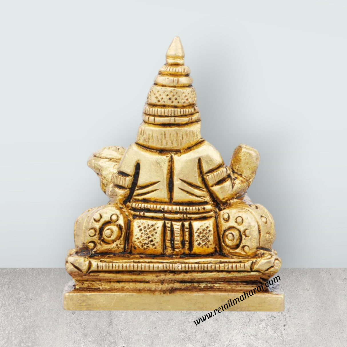 Kuber Murti - 2 x 1.5 Inches | Antique Brass Idol/ Kubera God Statue for Pooja/ 160 Gms Approx - Retail Maharaj
