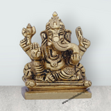 Ganesh Murti - 2 x 2 Inches | Antique Brass Idol/ Ganapati Idol for Pooja/ 190 Gms Approx - Retail Maharaj