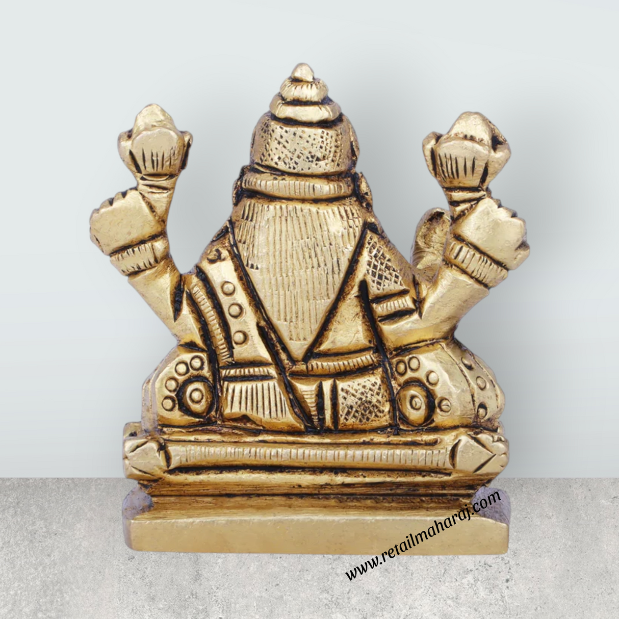 Laxmi Idol - 2 x 2 Inches | Antique Brass Idol/ Lakshmi Idol/ Lakshmi Murti for Pooja/ 190 Gms Approx - Retail Maharaj