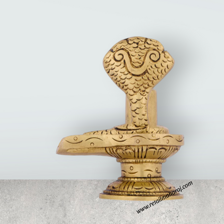 Shivling Idol - 3 x 2.5 Inches | Antique Brass Statue/ Sivalingam Statue - Retail Maharaj