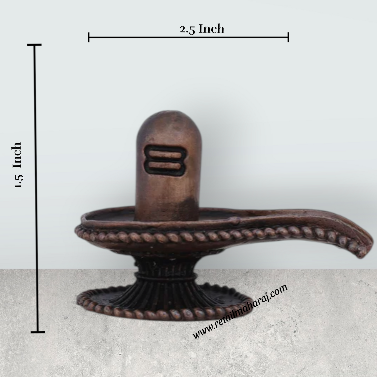 Shiv Ling Murti - 1.5 x 2.5 Inches | Copper Shiva Lingam Statue/ Shiva Lingam Idol for Pooja - Retail Maharaj