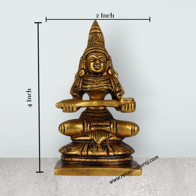Annapuran Devi Murti - 4 x 2 Inches | Brass Idol/ Annapoorani Statue/ Annapurna Idol for Pooja - Retail Maharaj