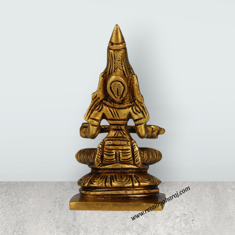 Annapuran Devi Murti - 4 x 2 Inches | Brass Idol/ Annapoorani Statue/ Annapurna Idol for Pooja - Retail Maharaj