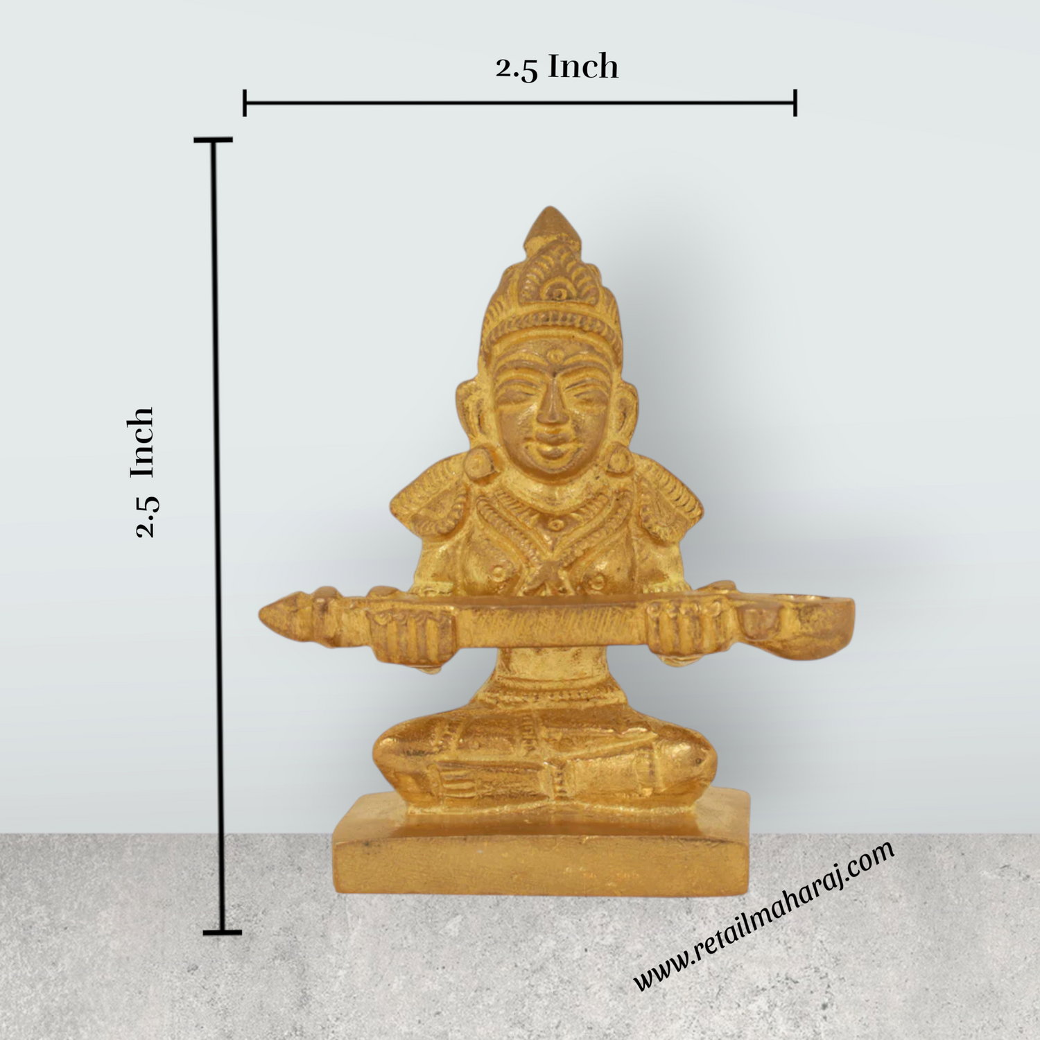 Annapuran Devi Murti - 2.5 x 2.5 Inches | Brass Idol/ Annapoorani Statue/ Annapurna Idol for Pooja - Retail Maharaj