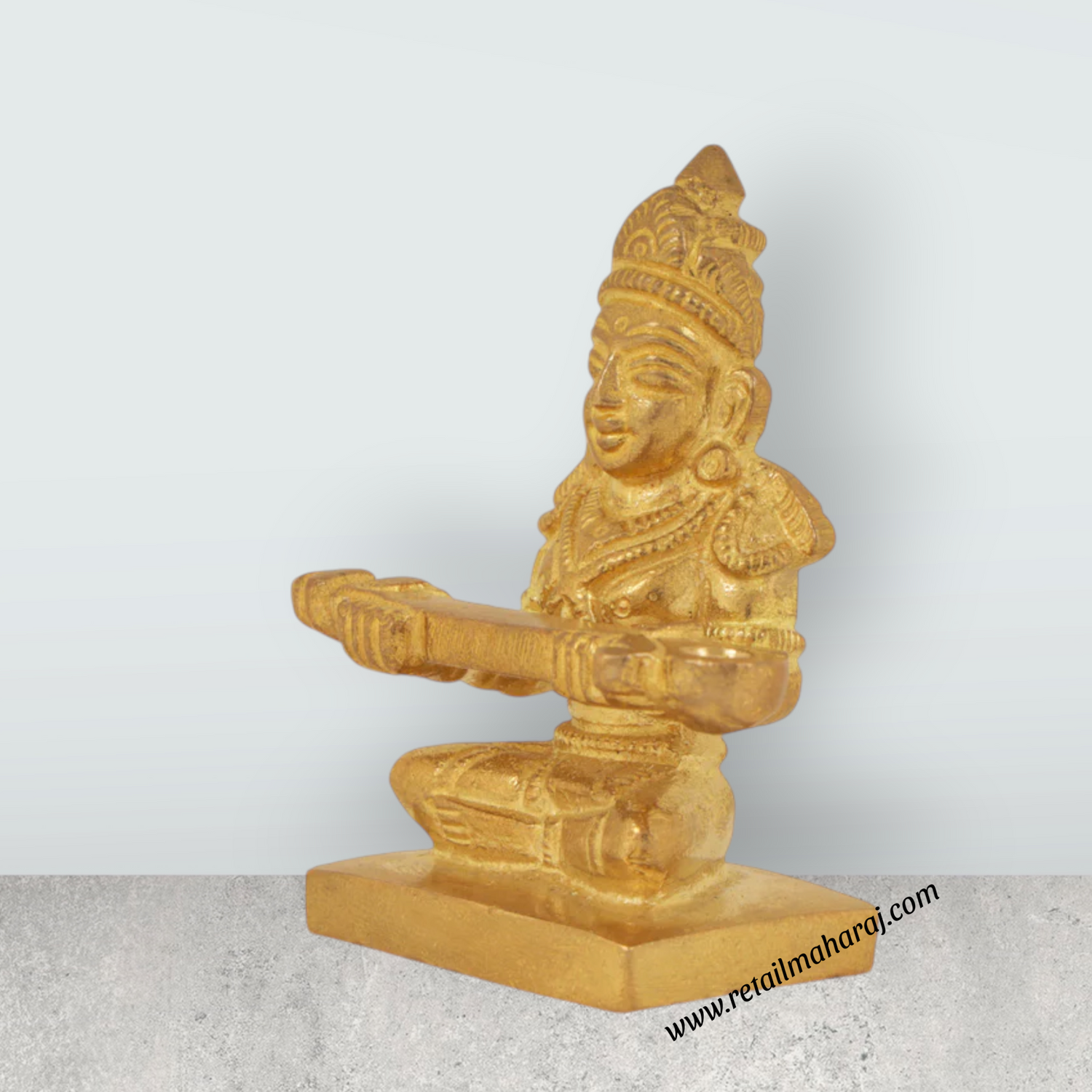 Annapuran Devi Murti - 2.5 x 2.5 Inches | Brass Idol/ Annapoorani Statue/ Annapurna Idol for Pooja - Retail Maharaj