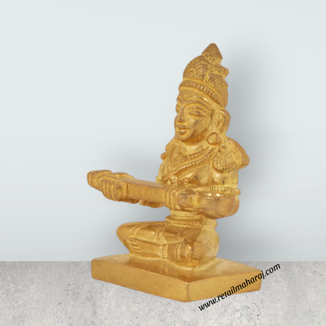 Annapuran Devi Murti - 2.5 x 2.5 Inches | Brass Idol/ Annapoorani Statue/ Annapurna Idol for Pooja - Retail Maharaj