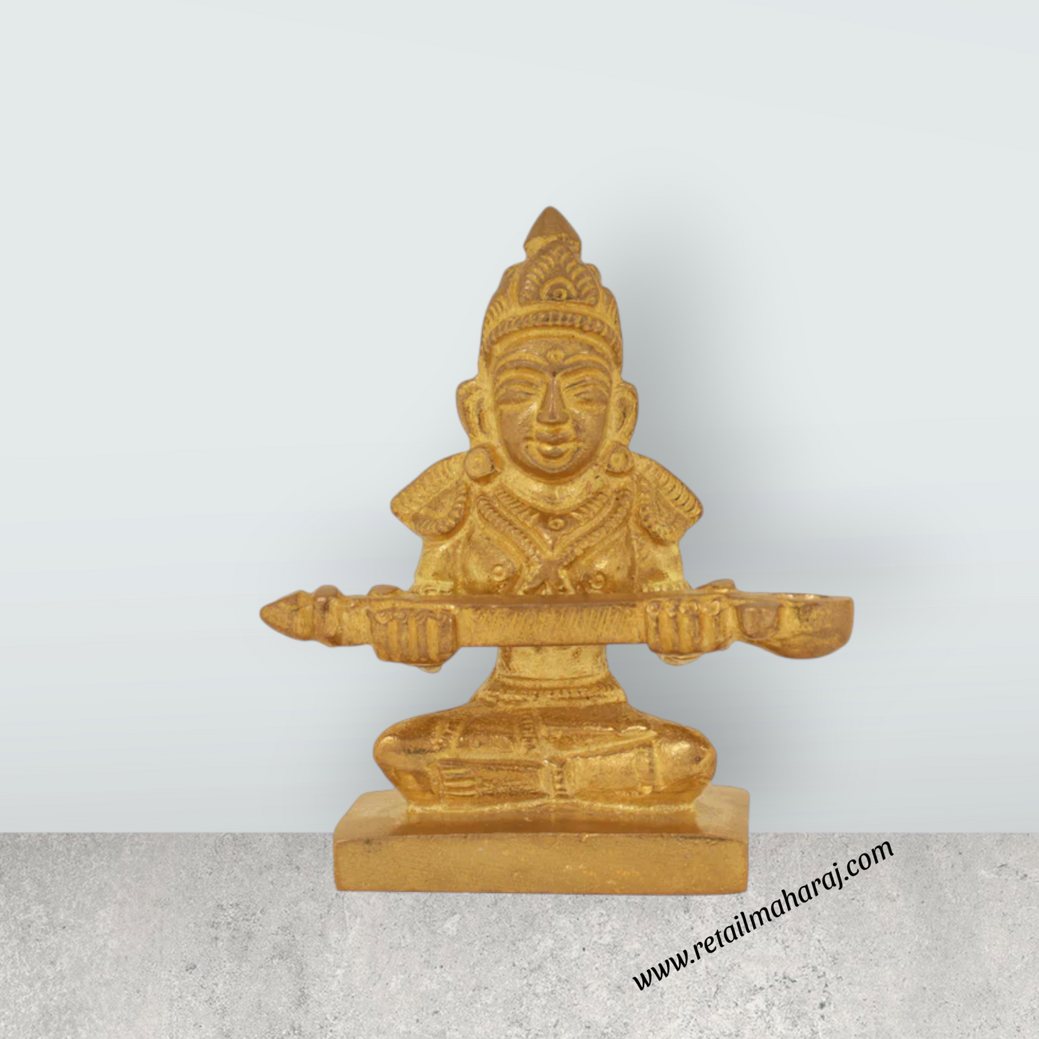 Annapuran Devi Murti - 2.5 x 2.5 Inches | Brass Idol/ Annapoorani Statue/ Annapurna Idol for Pooja - Retail Maharaj