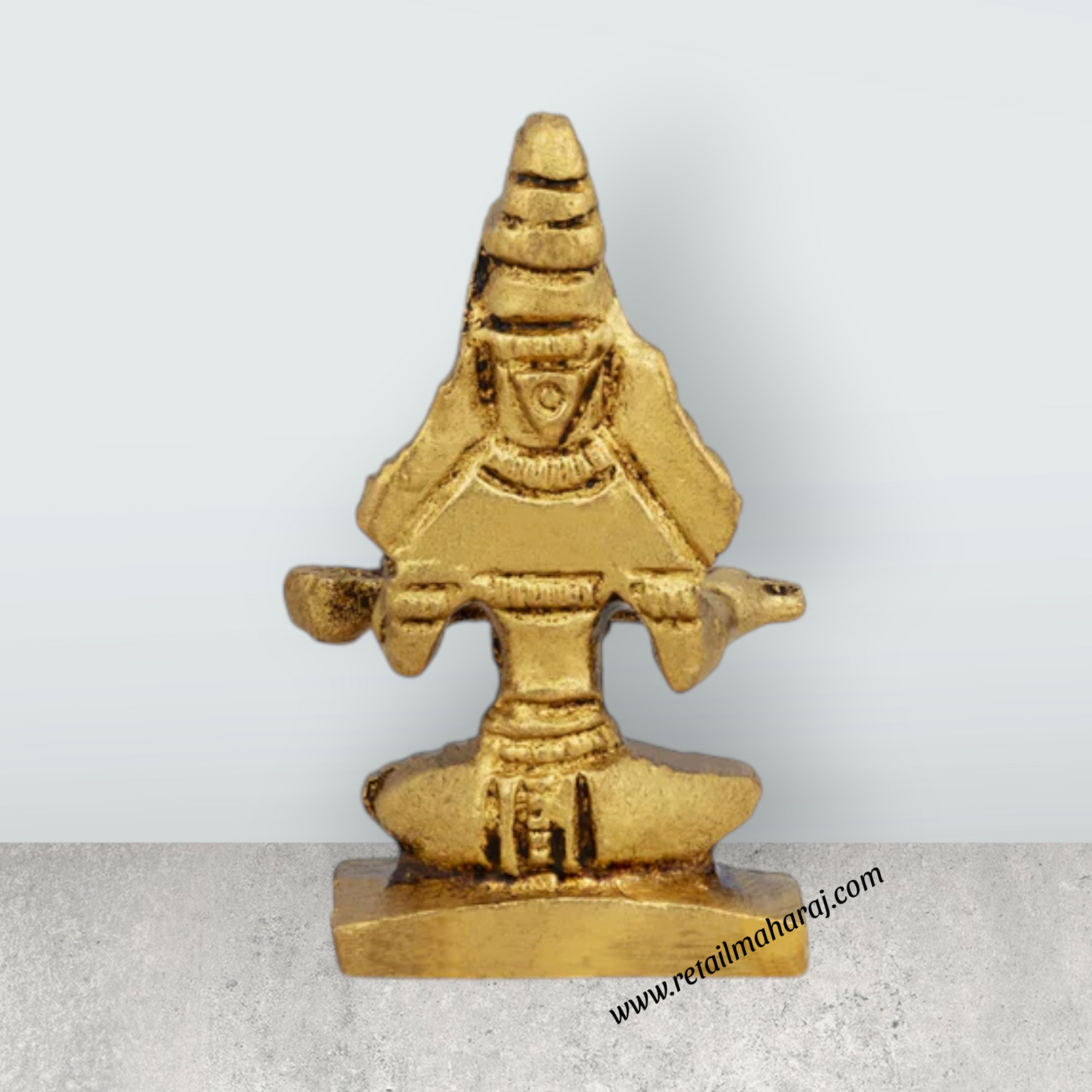 Annapurna Devi Sitting On Base - 2 X 1 Inches | Antique Brass Idol/ Annapoorani Statue For Pooja & Home Decor - Retail Maharaj